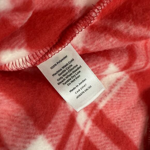 NWT Talbots Cowl Neck Sweater Red White Plaid Pullover Fleece Women's Size L - Picture 5 of 7